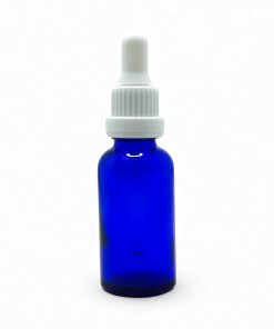 GOTARIO VIDRIO AZÚL + PIPETA NEGRA CON PRECINTO - 30 ml (E233)