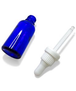 GOTARIO VIDRIO AZÚL + PIPETA NEGRA CON PRECINTO - 30 ml (E233)